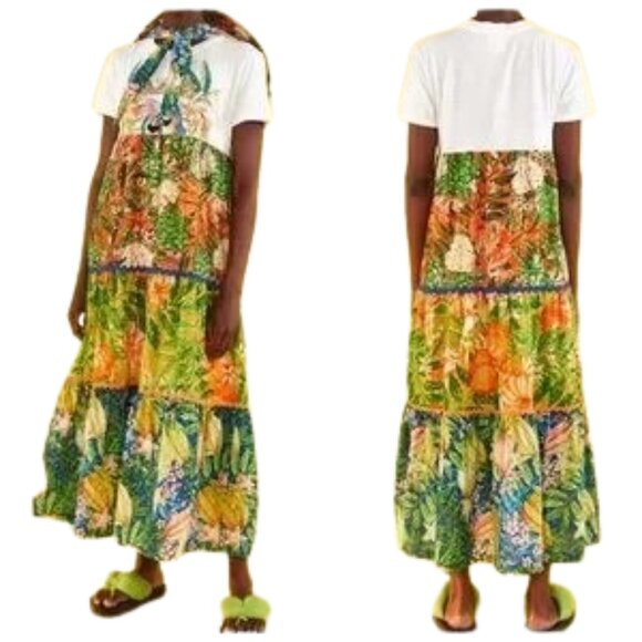FARM Rio Caipirinha Floral Midi T-Shirt Dress - Picture 1 of 16